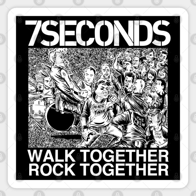 7 Seconds Walk Together Rock Together White Sticker by thelmajonee